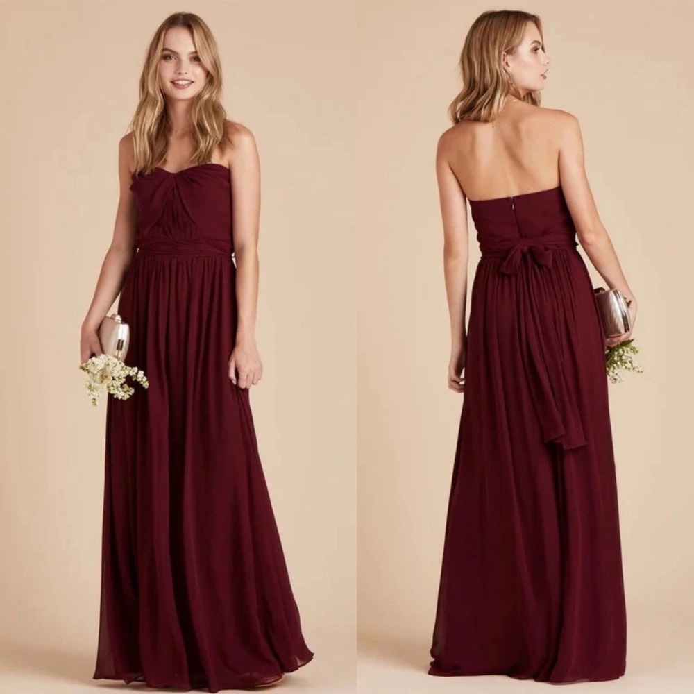 Birdy Grey Chicky‎ Covertible Strapless Maxi Dress in Cabernet Size XSmall